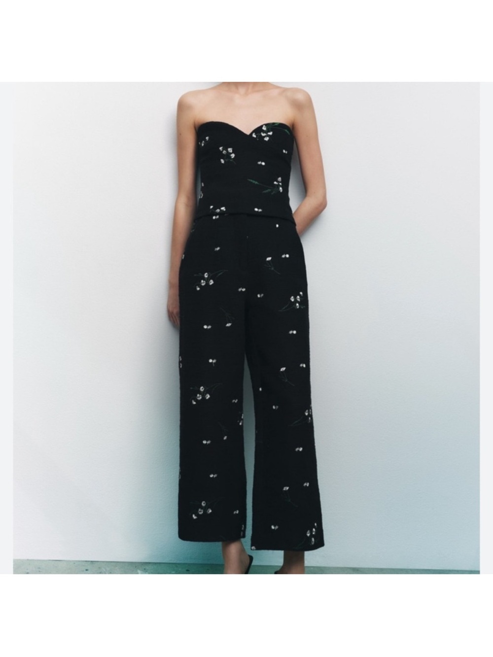 Zara Embroidered Strapless Floral Bustier - Picture 3 of 6